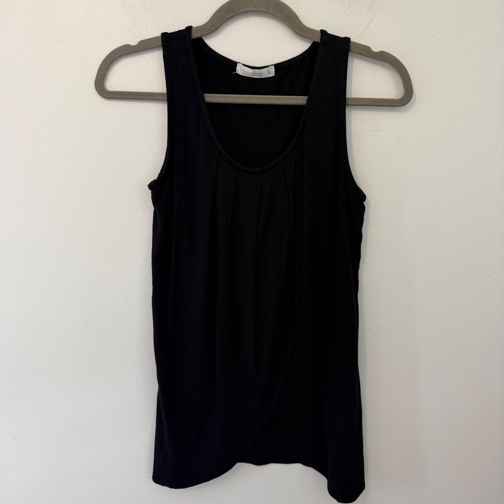 Advocate of Healthy Breastfeeding Black Nursing Tank Top Small Crossover Pleated